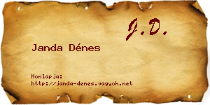 Janda Dénes névjegykártya